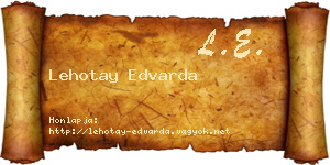 Lehotay Edvarda névjegykártya
